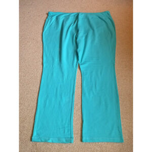 Womens Pants-BELLE BY KIM GRAVEL-aqua cotton stretch knit pull on -3X